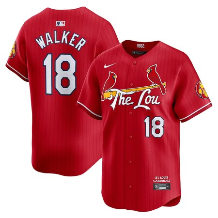 Men's St. Louis Cardinals #18 Jordan Walker Nike Red 2024 City Connect Limited Player Jersey